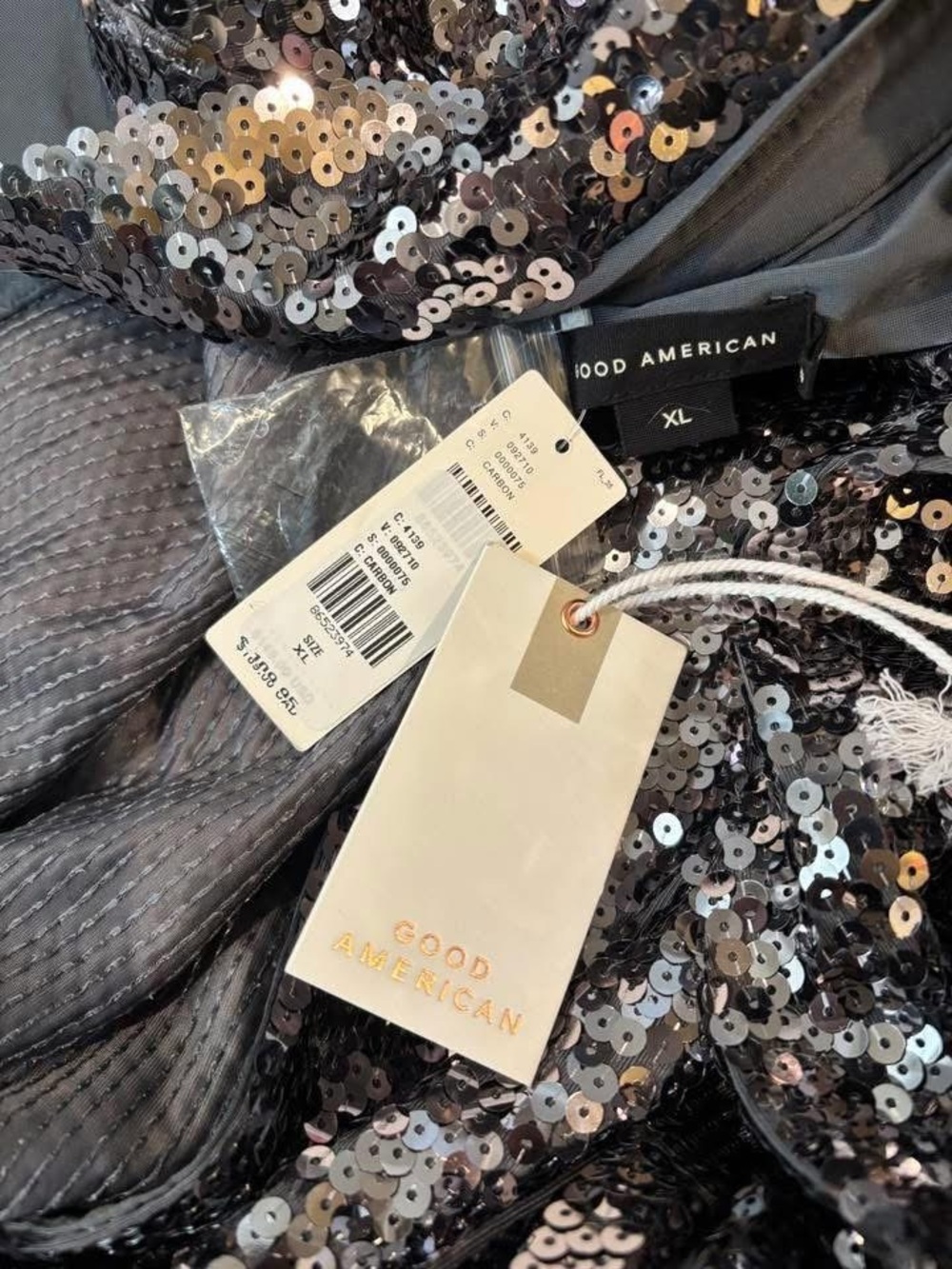 Anthropologie Good American Sequin Party Buttondown Shirt - Picture 3 of 6